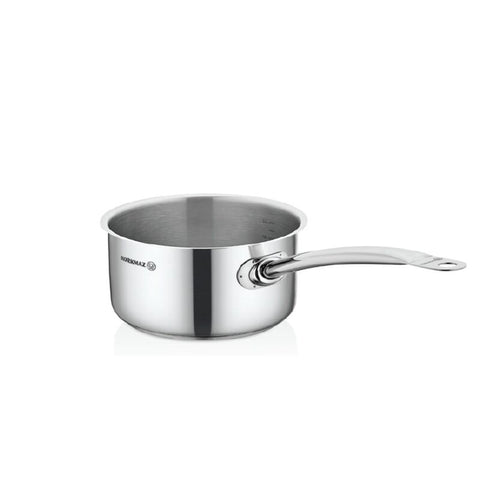 Korkmaz Proline Gastro Stainless Steel Saucepan - 16×7.5cm, Lid Not Included, Induction Compatible, Made in Turkey