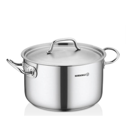 Korkmaz Proline Gastro Stainless Steel Stock Pot (Soup Pot) - 18x11cm, Induction Compatible, Made in Turkey