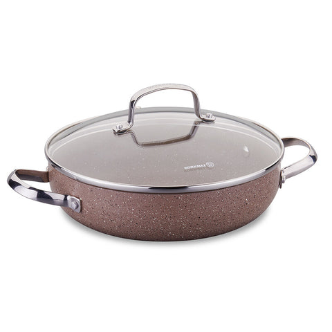 Korkmaz Browni Non-Stick Cooking Pot - 28x6.5 cm, Free From PFOA, Cadmium, and Lead, Made in Turkey