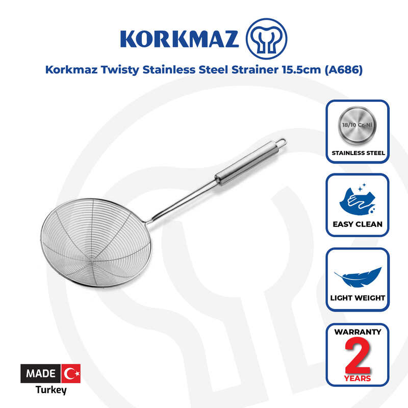 Korkmaz Twisty Stainless Steel Strainer 15.5cm (A686) Made in Turkey ...