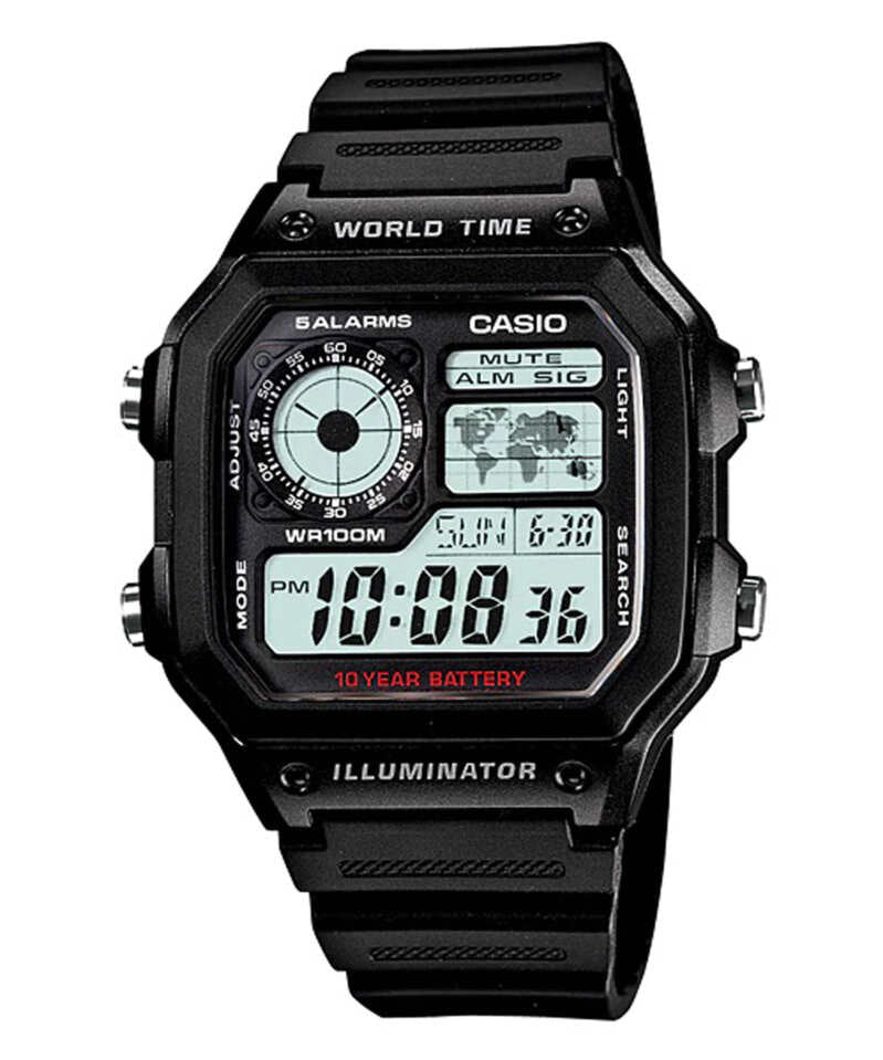 Casio Men's Digital AE-1200WH-1AV Balck Resin Band Sport Watch