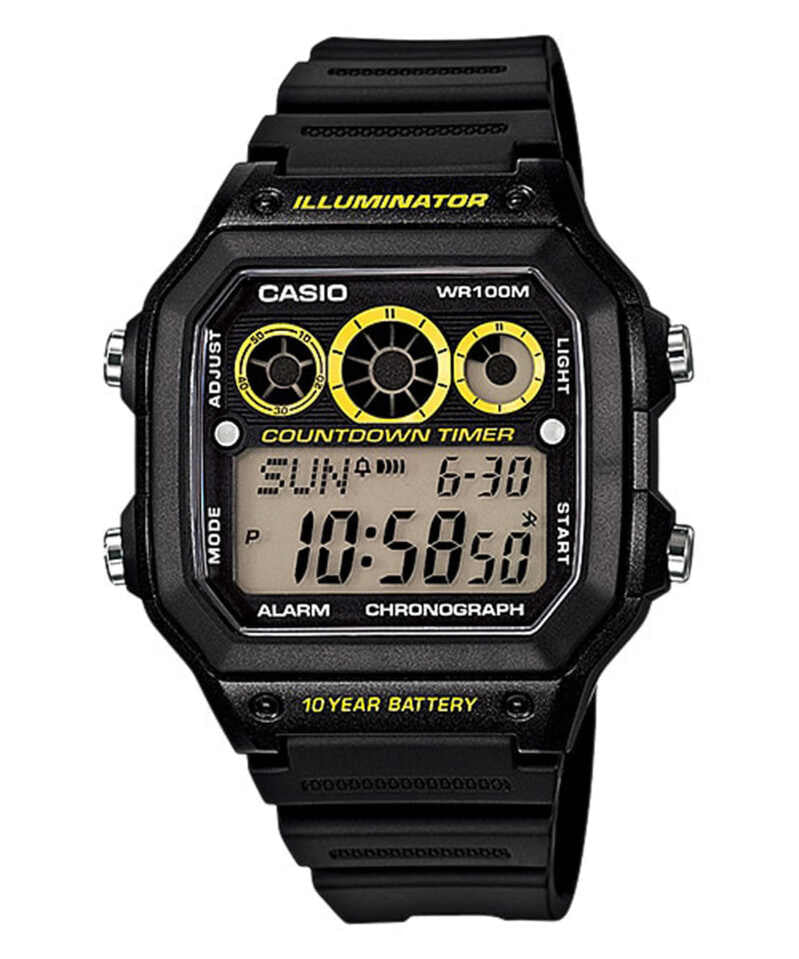 Casio Men's Digital Watch AE-1300WH-1AV Black Resin Band Watch for Men