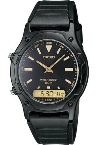 Casio AW-49HE-1AV Men's Analog-Digital Watch with Black Resin Band