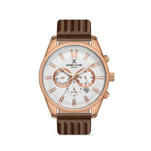 Daniel Klein Exclusive Men's Chronograph Watch DK.1.13120-6 Brown Genuine Leather Strap Watch | Watch for Men