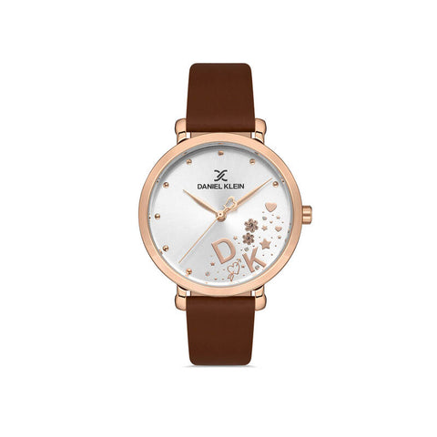 Daniel Klein Trendy Women's Analog Watch DK.1.13152-3 Brown Genuine Leather Strap Watch | Watch for Ladies