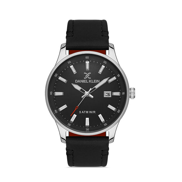 Daniel Klein Premium Men's Analog Watch DK.1.13375-2 Black Genuine Leather Strap Watch | Watch for Men