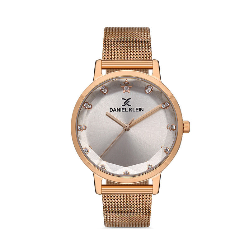 Daniel Klein Premium Women's Analog Watch DK.1.13406-5 Rose Gold Mesh Strap Watch | Watch for Ladies