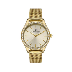 Daniel Klein Premium Women's Analog Watch DK.1.13427-3 Gold Mesh Strap Watch | Watch for Ladies