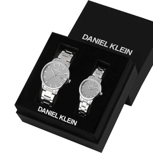 Daniel Klein Pair Couple's Analog DK.1.13576-2 Watch with Silver Stainless Steel Strap | Watch For Men and Women