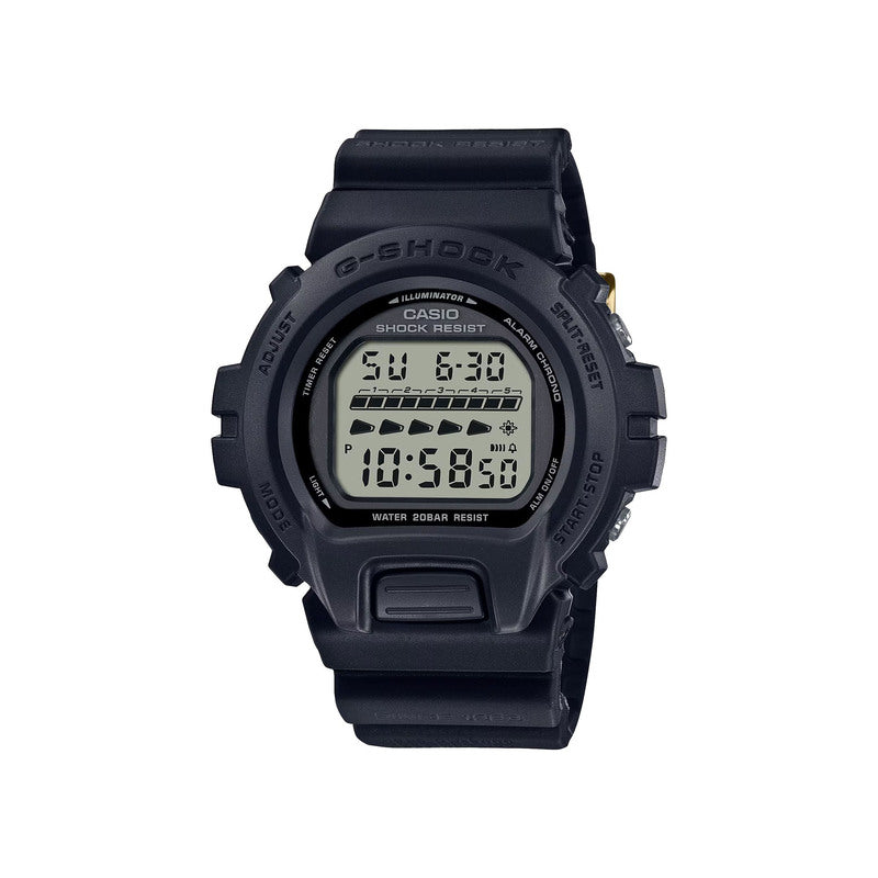 Casio G-Shock DW-6640RE-1 40th Anniversary Remaster Black Series Men's Sport Watch - Bio-Based Black Resin Band | Digital Watch