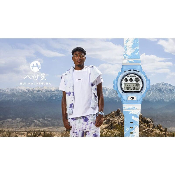 Casio G Shock DW-6900 Lineup Rui Hachimura Collaboration Model Ice Blue & White Resin Band Watch DW6900RH-2D DW-6900RH-2D DW-6900RH-2