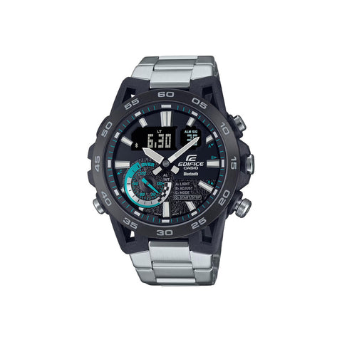 Edifice SOSPENSIONE ECB-40DB-1A Men's Analog-Digital Sport Watch with Stainless Steel Strap and Bluetooth® Wireless Linking