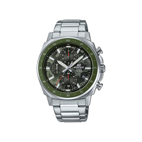 Edifice EFV-600D-3CV Men's Green Dial Stainless Steel Chronograph Watch