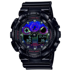 Casio G-Shock GA-100RGB-1A Virtual Rainbow Men's Analog-Digital Watch with Black Resin Band