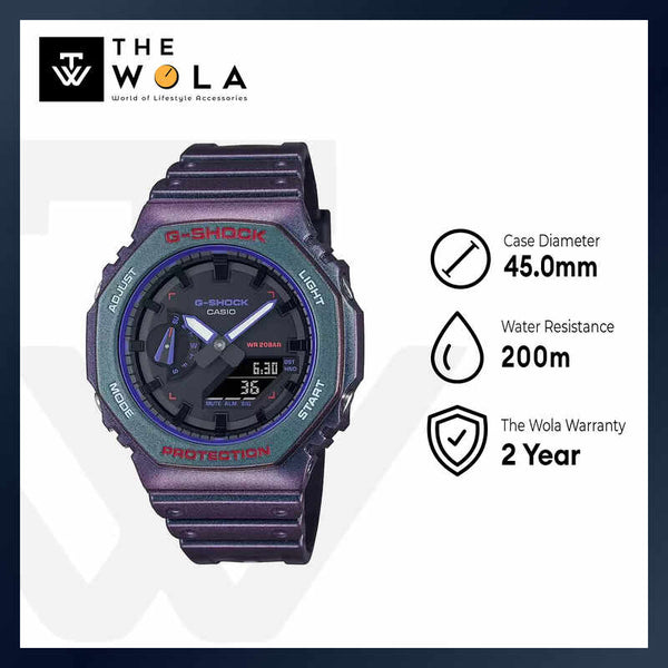 Casio G-Shock Men's Analog Digital Sport Watch GA-2100AH-6ADR Purple Resin Strap
