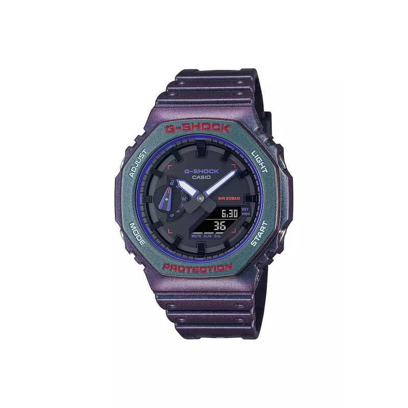 Casio G-Shock Men's Analog Digital Sport Watch GA-2100AH-6ADR Purple Resin Strap