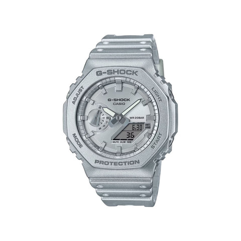 Casio G-Shock GA-2100 Lineup Forgotten Future Series Men's Watch with Metallic Silver Resin Band - GA2100FF-8A