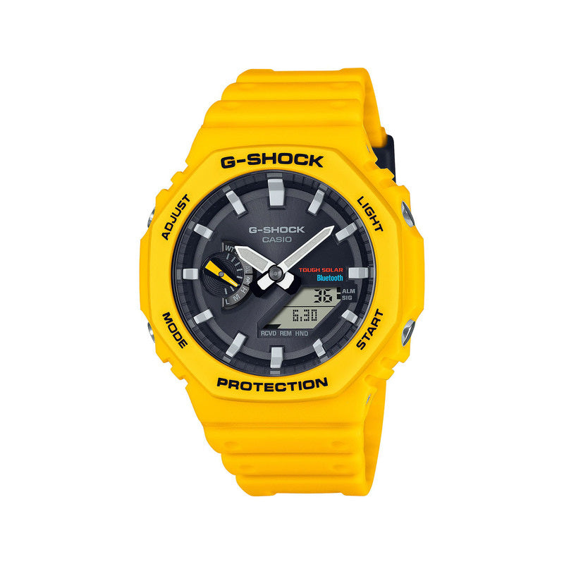 Casio G-Shock Men's Analog-Digital Watch GA-B2100C-9A Bluetooth and solar power Yellow Resin Band Men Sports Watch