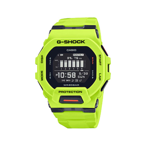 Casio G-Shock Men's Digital Watch GBD-200-9 G-SQUAD Line Support Bluetooth® Yellow Resin Band Sports Watch