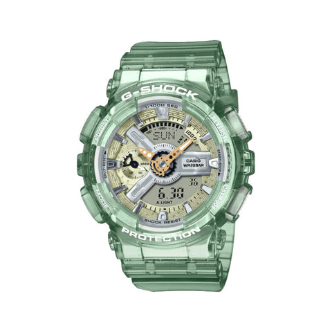 Casio G-Shock Women's Analog-Digital Watch GMA-S110GS-3A Green Skeleton Resin Band Ladies Sport Watch