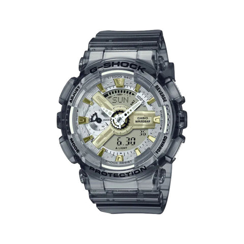 Casio G-Shock Women's Analog-Digital Watch GMA-S110GS-8A Grey Skeleton Resin Band Ladies Sport Watch