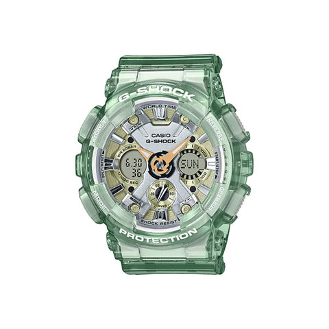 Casio G-Shock Women's Analog-Digital Watch GMA-S120GS-3A Green Skeleton Resin Band Ladies Sport Watch