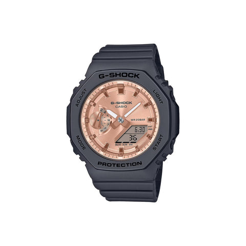 G-Shock GMA-S2100MD-1A Women's Rose Gold Analog-Digital Sport Watch with Black Resin Band