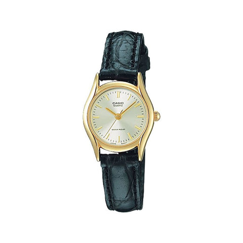 Casio Women's Analog LTP-1094Q-7A Gold tone Genuine leather Watch