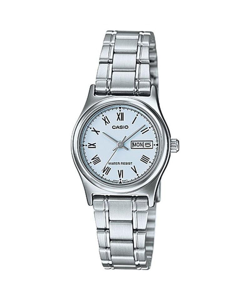 Casio Women's Analog Watch LTP-V006D-7B Silver Stainless Steel Band Ladies Watch