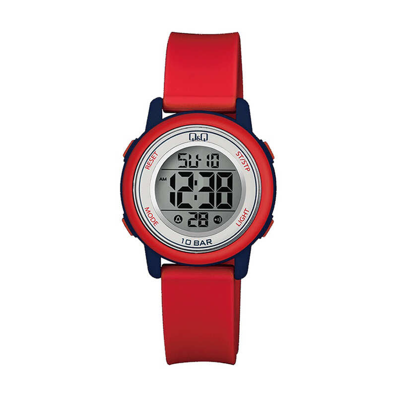 Q&Q Watch by Citizen M208J002Y Kids Digital Watch with Red Rubber Strap