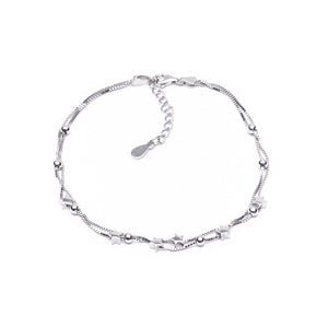 MILLENNE Millennia 2000 Ball and Star Silver Anklet with 925 Sterling Silver