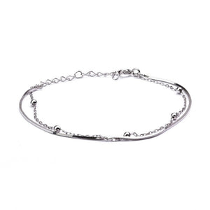 MILLENNE Millennia 2000 Circle Beads White Gold Bracelet with 925 Sterling Silver