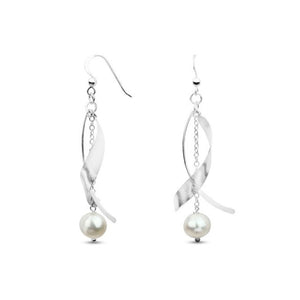 MILLENNE Millennia 2000 Freshwater Pearls Silver Hook Beaded With Fresh Water Pearls Silver Dangle Earrings with 925 Sterling Silver