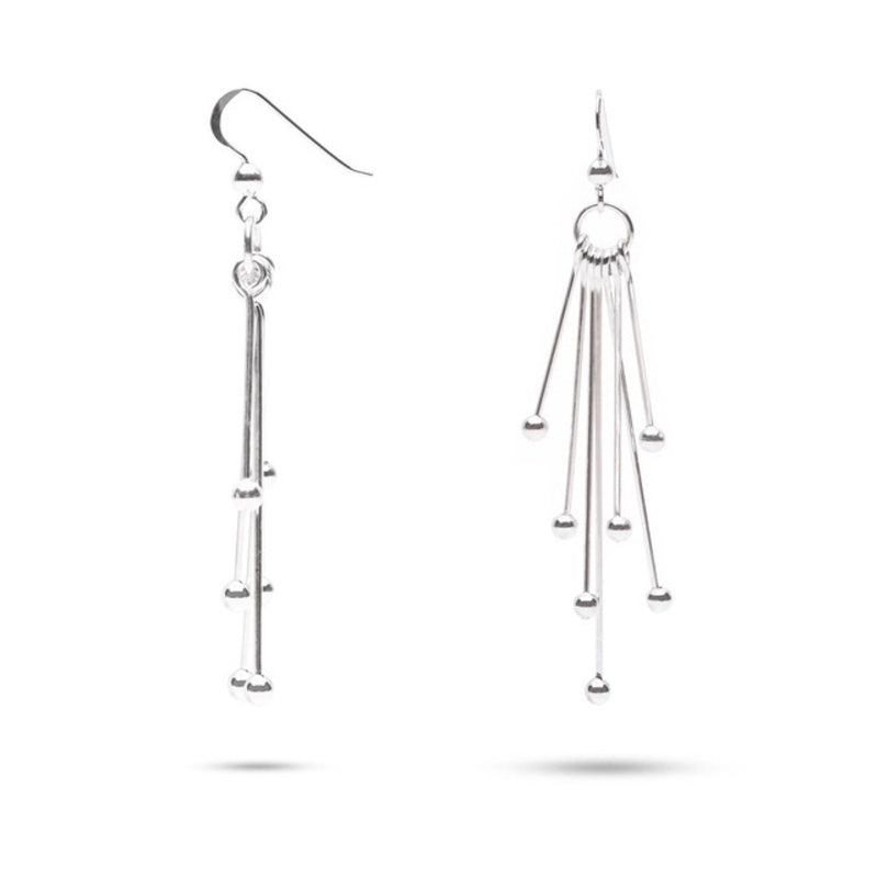 MILLENNE Millennia 2000 Ball Hook Silver Dangle Earrings with 925 Sterling Silver