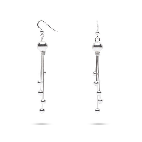 MILLENNE Millennia 2000 Chandelier Hanging Ball Hook Silver Dangle Earrings with 925 Sterling Silver