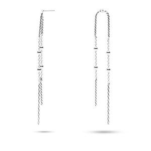 MILLENNE Minimal Inverted U Silver Threader Earrings with 925 Sterling Silver