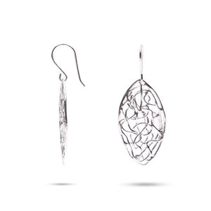 MILLENNE Millennia 2000 Wire Mesh Hook Silver Dangle Earrings with 925 Sterling Silver