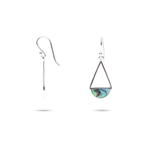 MILLENNE Minimal Abalone Shell Hook, Decorated with Shell  Silver Hook Earrings with 925 Sterling Silver