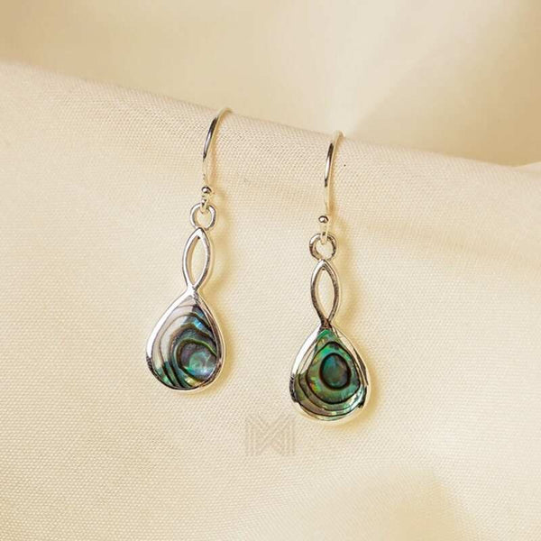 MILLENNE Millennia 2000 Abalone Shell Droplet Silver Hook Earrings with 925 Sterling Silver