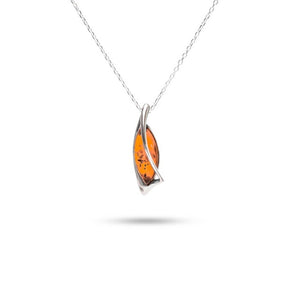 MILLENNE Multifaceted Baltic Amber Sailling Silver Pendant with 925 Sterling Silver