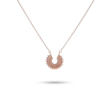 MILLENNE Millennia 2000 Chain with Filigree Ethnic Boho Charm Rose Gold Necklace with 925 Sterling Silver