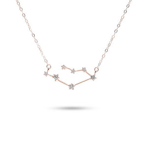 MILLENNE Match The Stars Gemini Constellation Rose Gold Necklace with 925 Sterling Silver