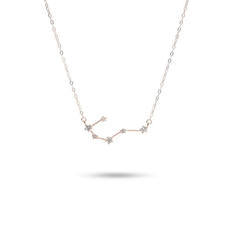 MILLENNE Match The Stars Cancer Constellation Rose Gold Necklace with 925 Sterling Silver