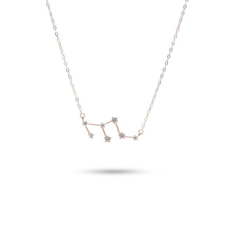 MILLENNE Match The Stars Leo Constellation Rose Gold Necklace with 925 Sterling Silver