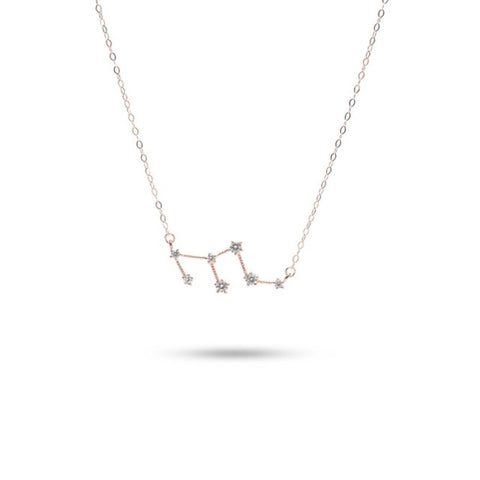 MILLENNE Match The Stars Leo Constellation Rose Gold Necklace with 925 Sterling Silver