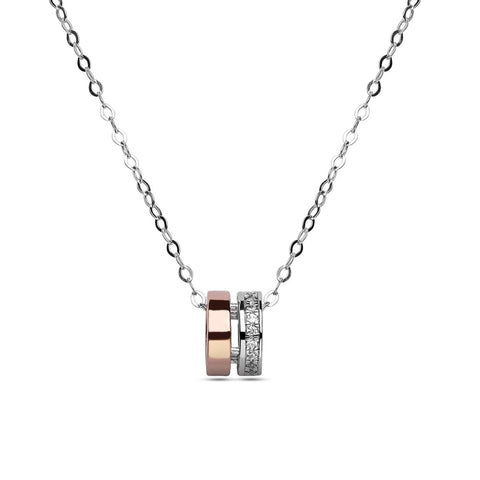 MILLENNE Made For The Night The Perfect Duo Cubic Zirconia Silver Necklace with 925 Sterling Silver