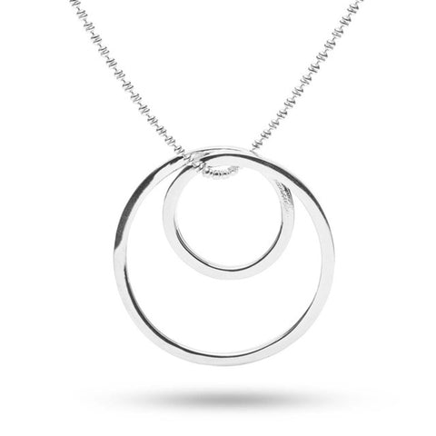 MILLENNE Minimal Dual Round Tube Silver Pendant with 925 Sterling Silver