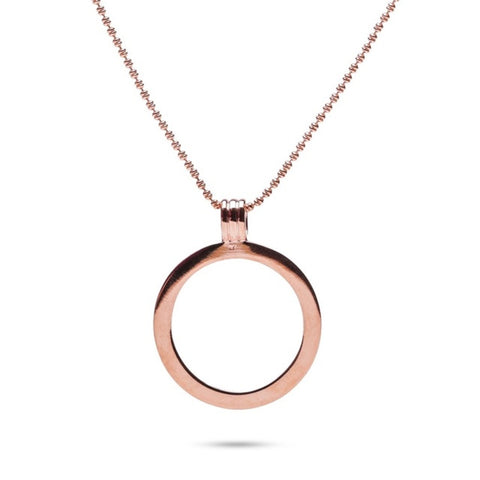 MILLENNE Minimal Classic Loop Rose Gold Pendant with 925 Sterling Silver