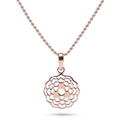 MILLENNE Millennia 2000 Flower Blossoms Rose Gold Pendant with 925 Sterling Silver