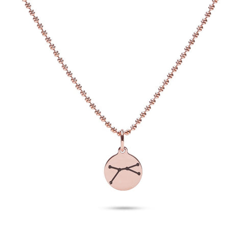 MILLENNE Match The Stars Cancer Celestial Constellation Rose Gold Pendant with 925 Sterling Silver